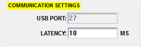 1. Communication Settings