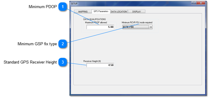 GPS Parameters Tab