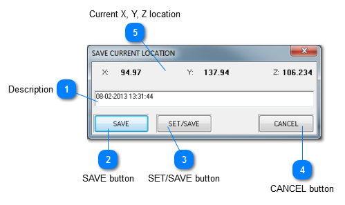 SAVE CURRENT LOCATION window