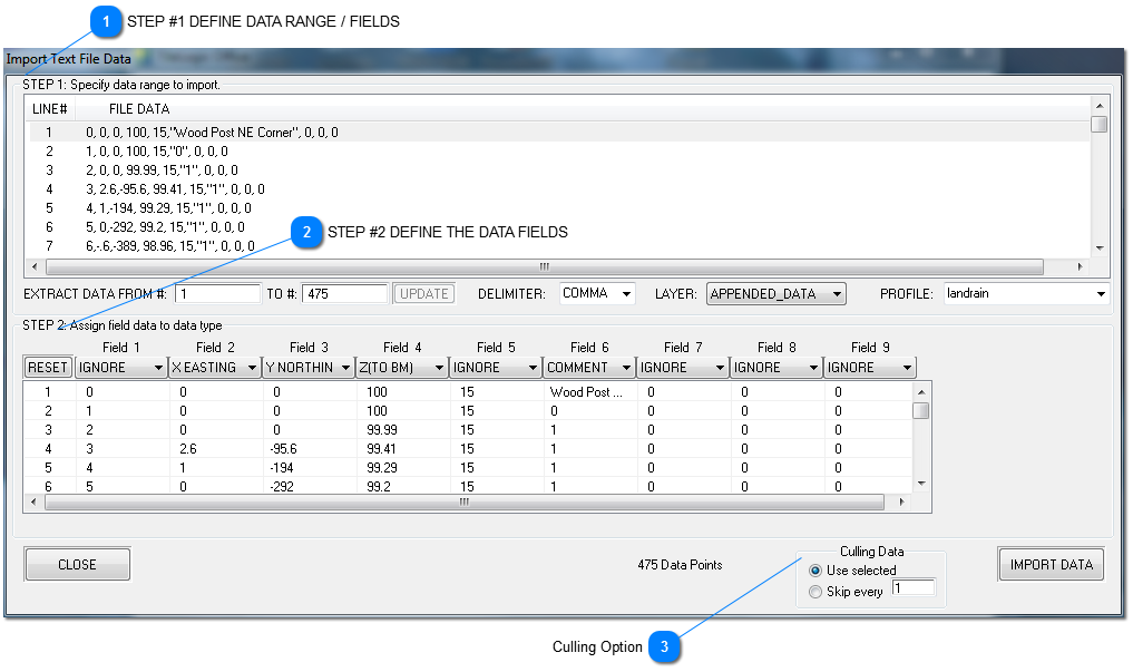 Importing Text File Data - Steps