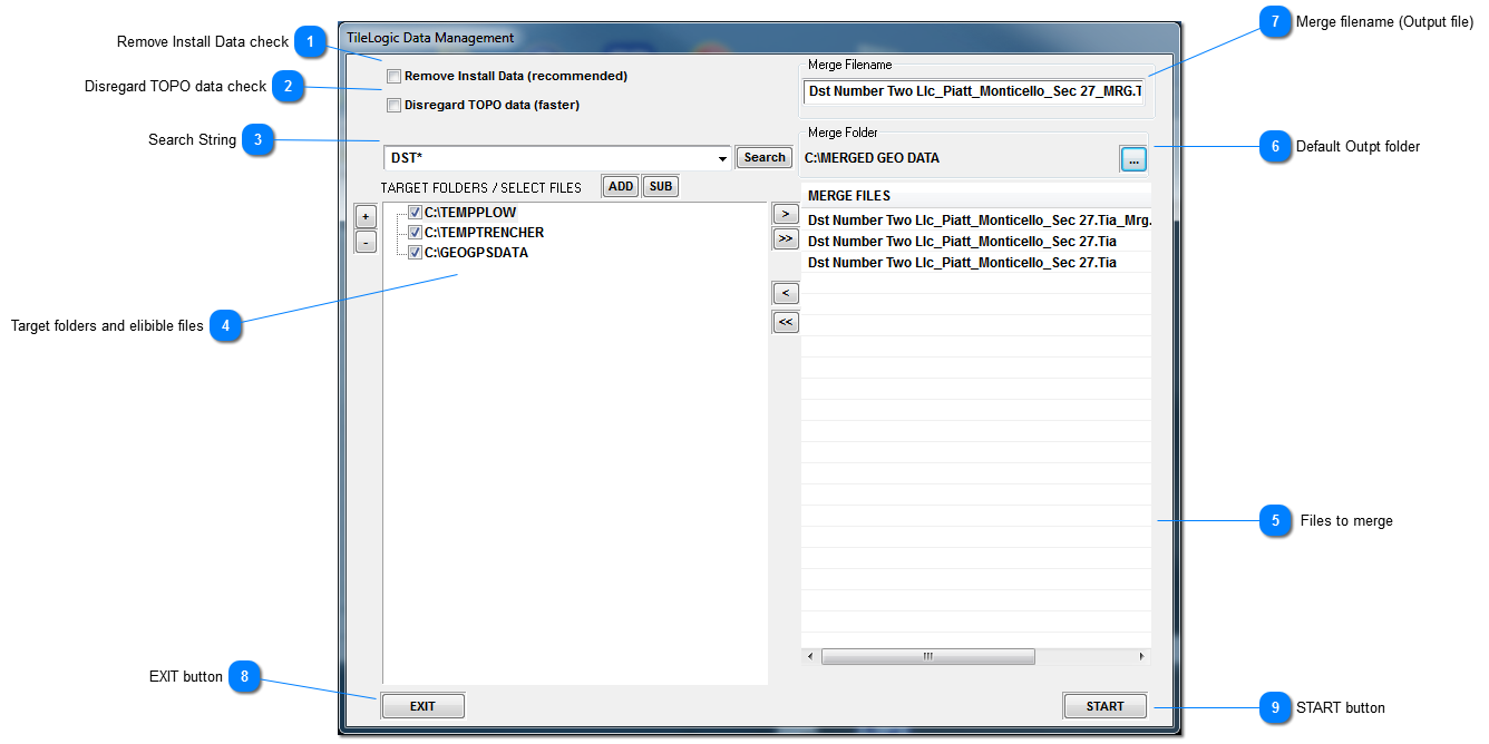 TileLogic Data Management window